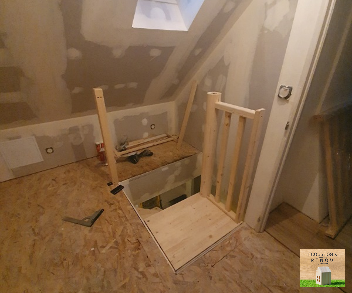 Ouverture de tremis et pose d'escalier sur Anceins